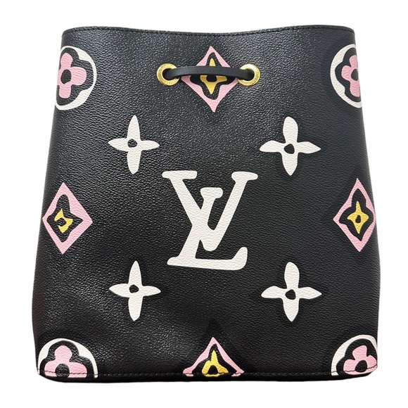 Louis Vuitton Neo Noe MM Black Bucket Bag Wild at Heart Giant Monogram Pink - Picture 5 of 12